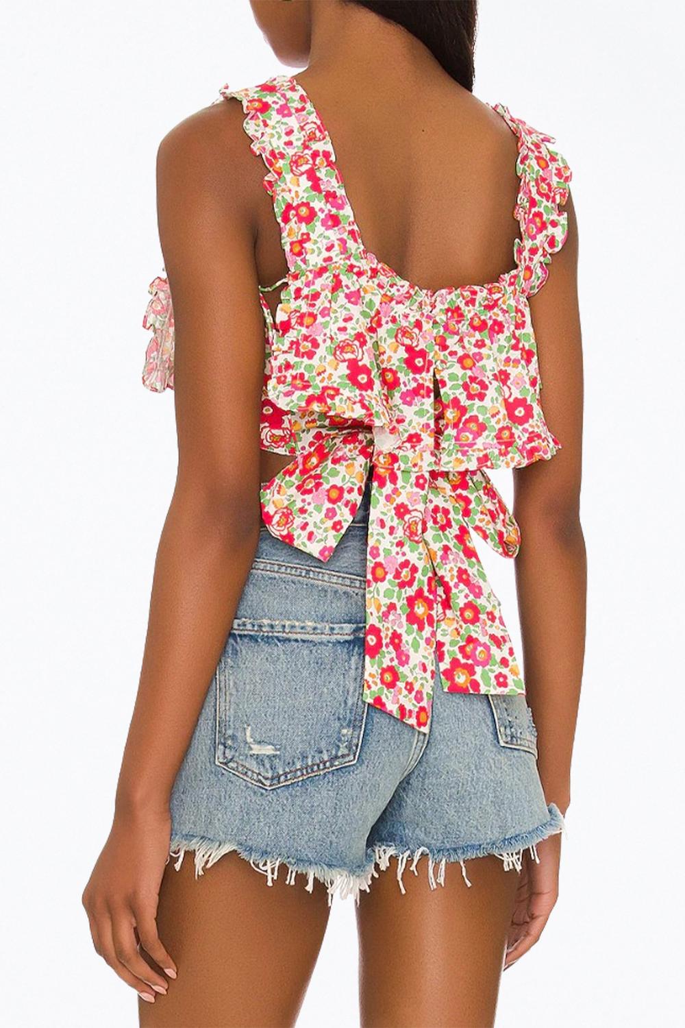 AUDEN COTTON-POPLIN CROPPED TOP