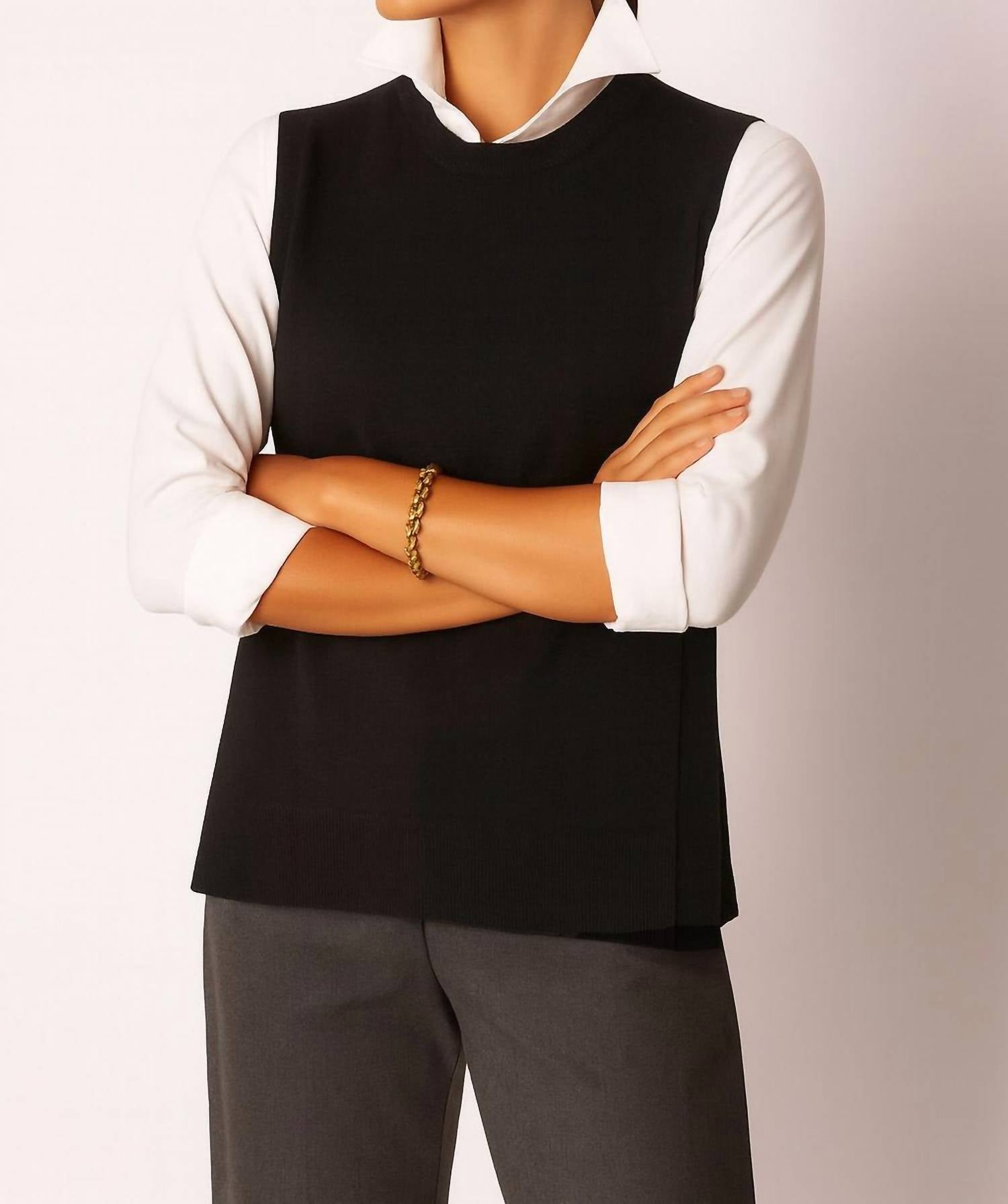 J'Envie/Eli Savona Side Tab Vest in black - women's jacket