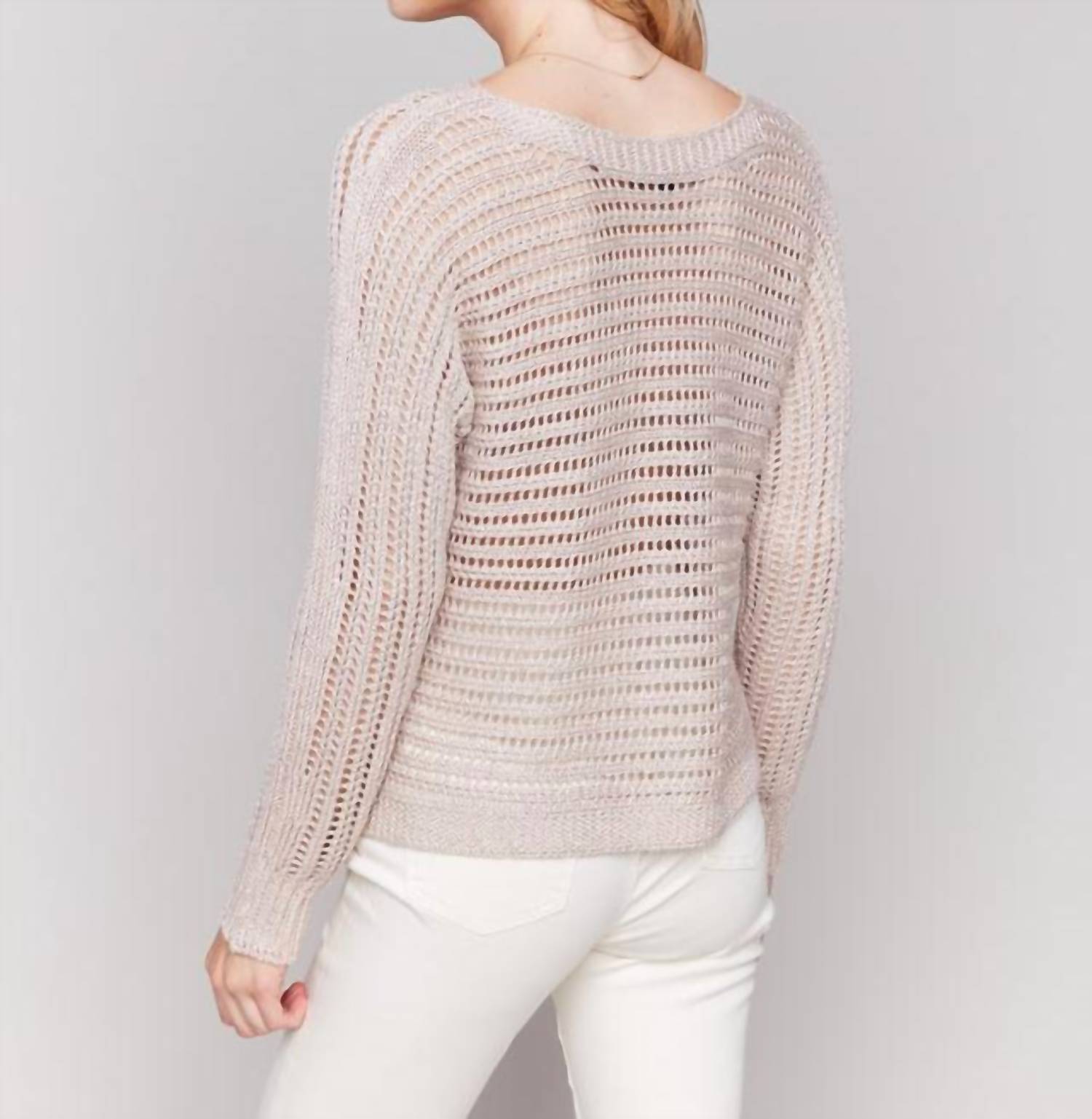 Charlie B - Metallic Fishnet Sweater