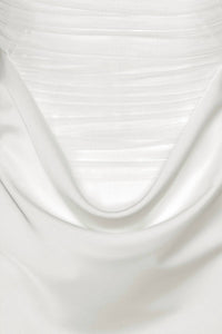 ROTATE Women's Ruched Mini Dress in egret - women's dress - alternate view