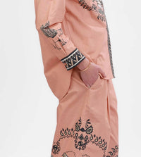 Las Sureñas Poplin Long Sleeve Shirt in pink italian - women's long sleeve top - detail view