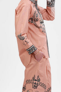 Las Sureñas Poplin Long Sleeve Shirt in pink italian - women's long sleeve top - alternate view