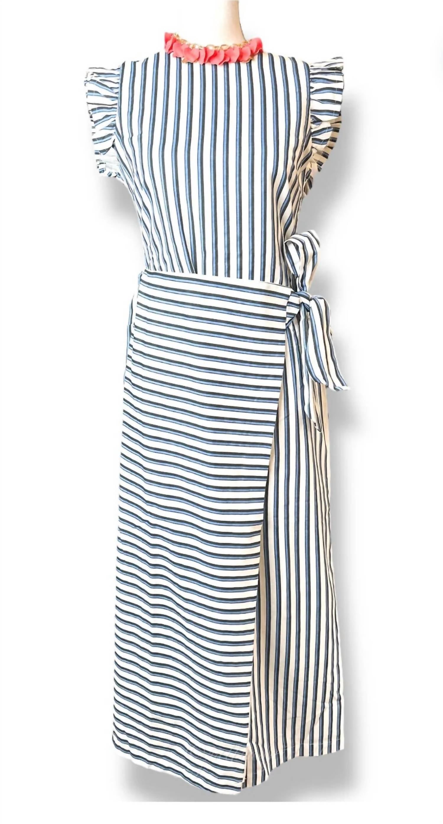 Cleobella Greta Midi Dress in vintage blue - women's dress - detail view