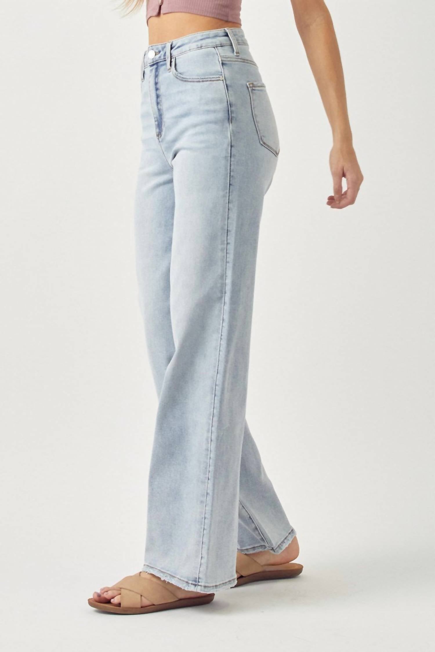 RISEN High Rise Wide Flare Jeans in light - women's jeans - view 4