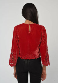 LOVE THE LABEL Alina Top in american beauty 1 - women's blouse - view 4