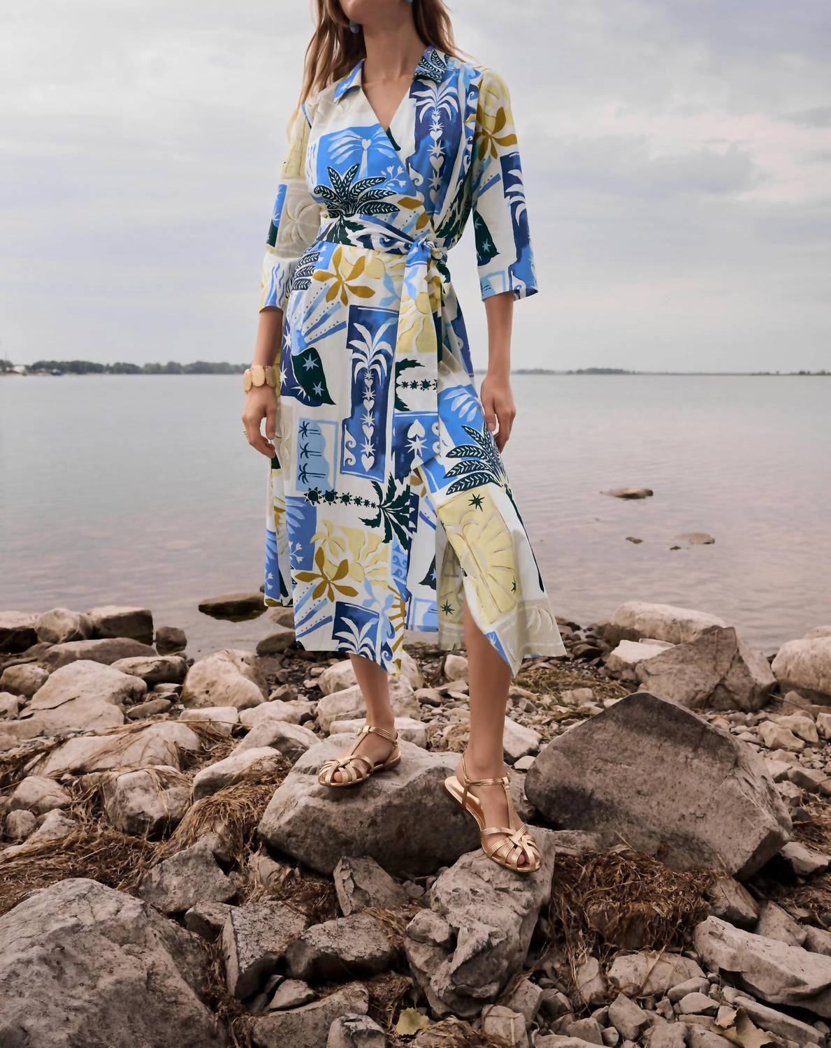 Joseph Ribkoff - Tropical A-line Wrap Dress