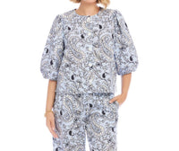 Karen Kane - Puff Sleeve Button Front Top