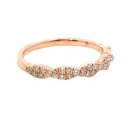 Aamiaa - 0.35 Carat Natural Diamond Twisted Prong Band Ring - Size 6.5
