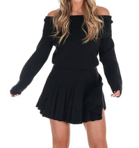 Mable - Daily Soft Off Shoulder Mini Sweater Dress