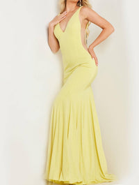 Jovani - Plunging V-neck Dress