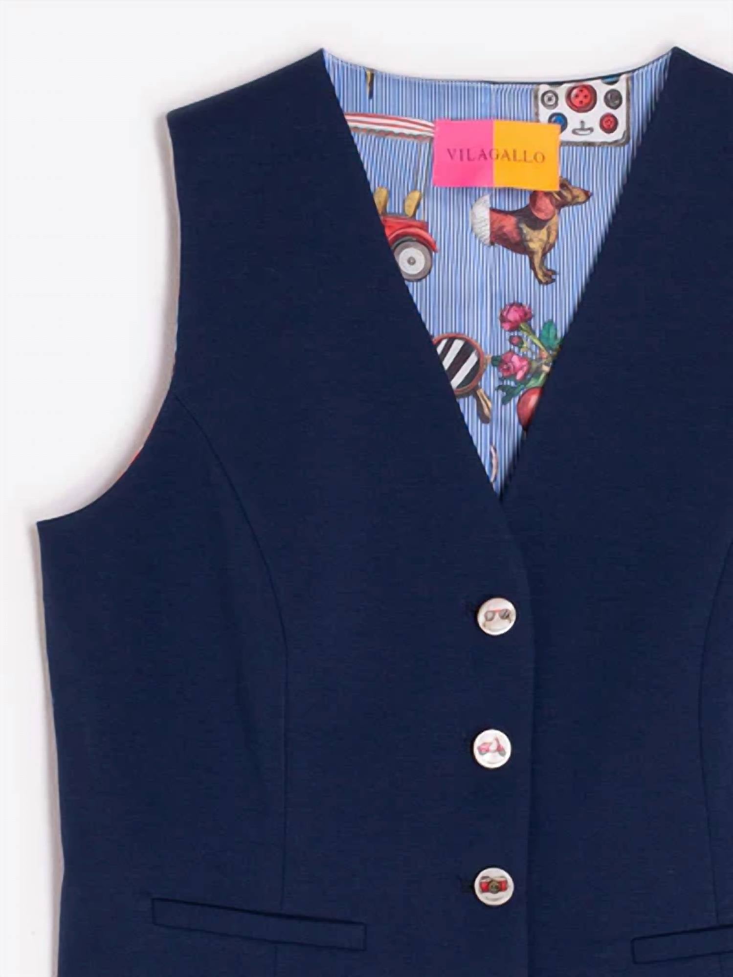 Vilagallo - V-neck Button Down Vest