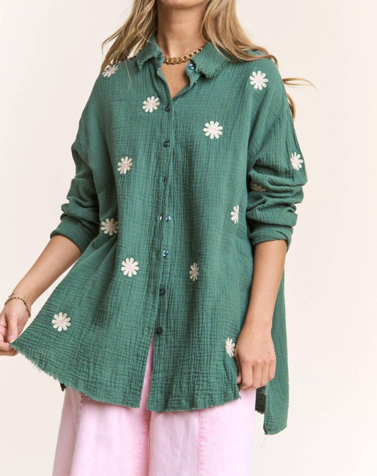 J.Nna - Daisy Gauze Embroidered Top