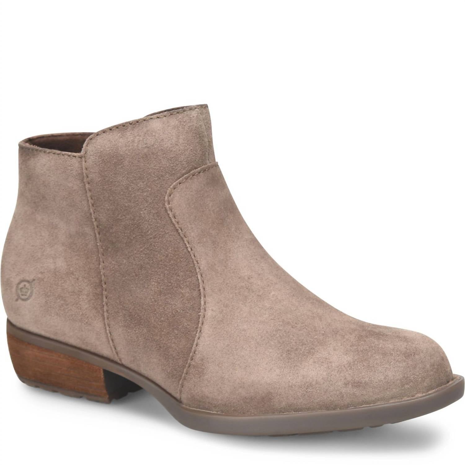 Born Women's Rani Booties in taupe - women's shoe - detail view