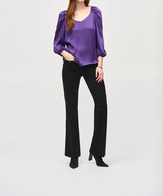 Joseph Ribkoff - Scoop V-neck Long Sleeve Blouse