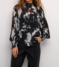 Kaffe - Kalifa Chiffon Mock Neck Blouse