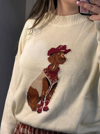 Sunday Edition - Howdy Dog Graphic Sweater