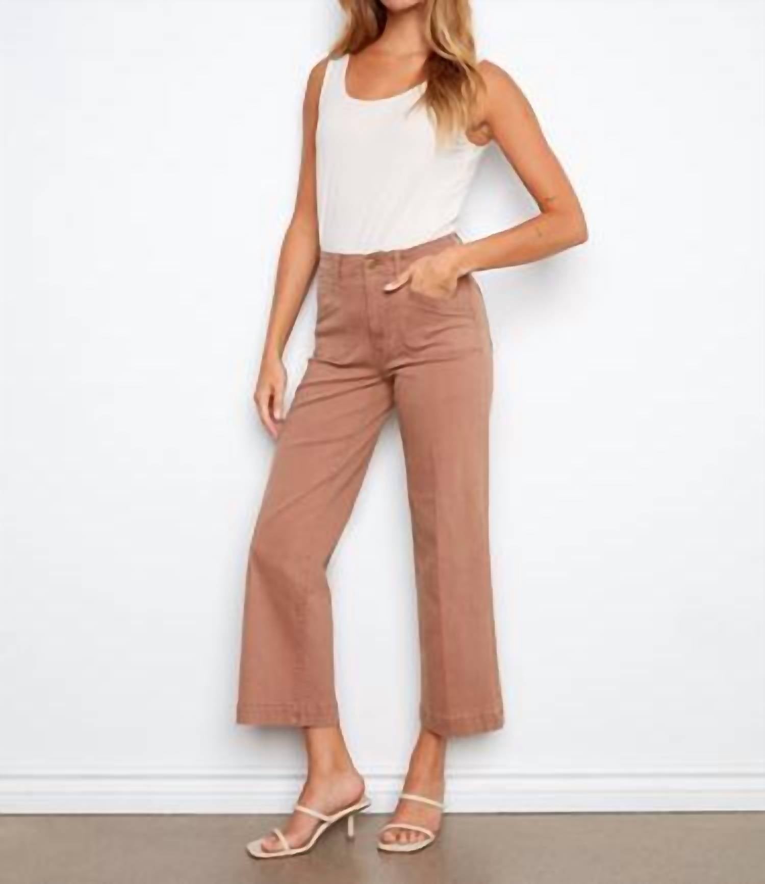 Charlie B - Cropped Wide Leg Colored Twill Pants
