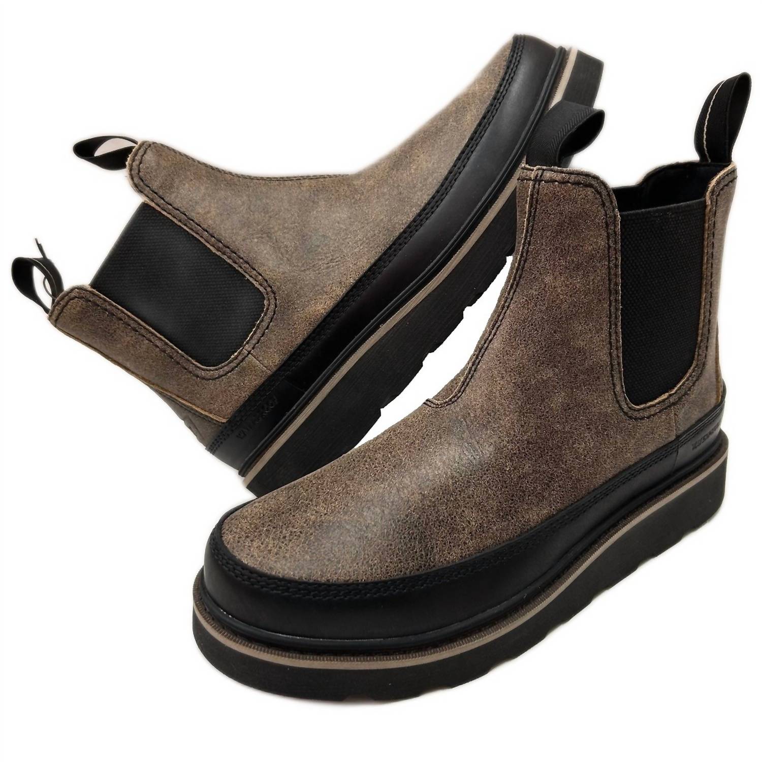 SOREL Men's Slabtown 62 Waterproof Chelsea Boots in canoe - men's boots - detail view