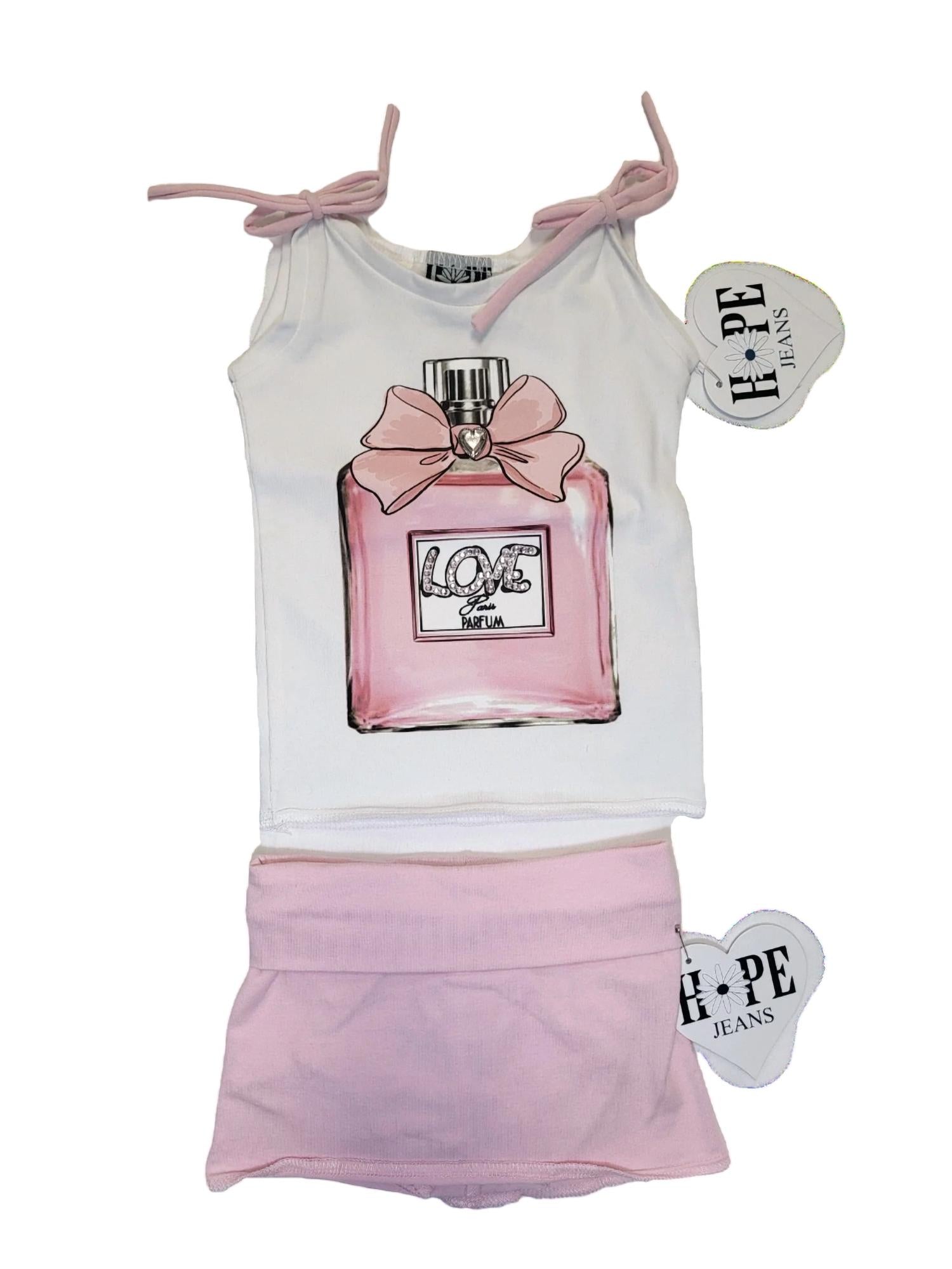 Hope Jeans - Girl's White Perfume Skirt Set