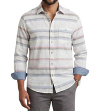 TOMMY BAHAMA Coastline Cord Calistoga Ombré Shirt in fog grey - men's long sleeve top