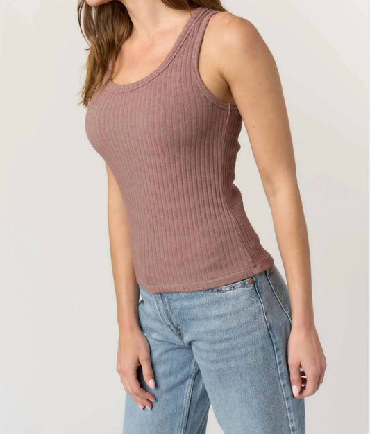 Project Social T - Nadia Lurex Thread Scoop Neck Rib Tank Top