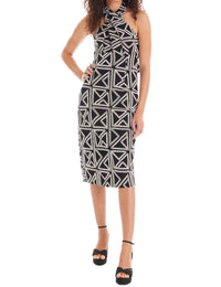 ALLISON NEW YORK Stella Midi Dress in black geo - women's dress