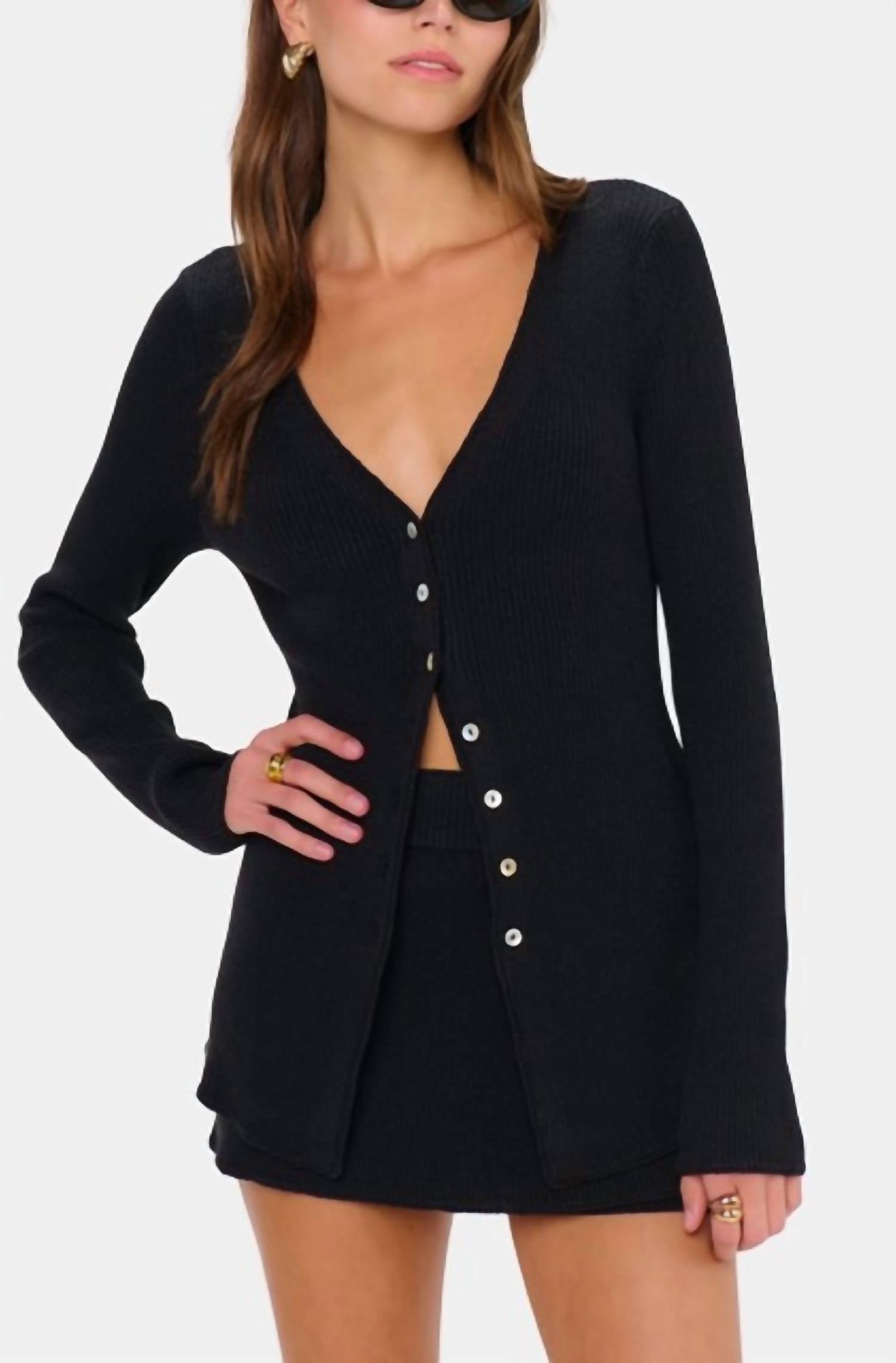 Show Me Your Mumu Josie Rib Knit Top in black - women's cardigan - view 5