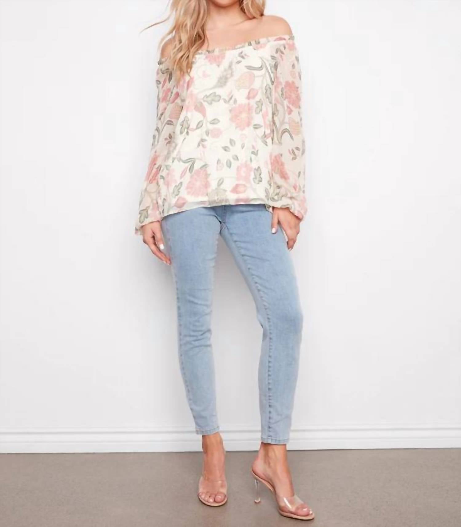 Charlie B - Printed Off-Shoulder Blouse