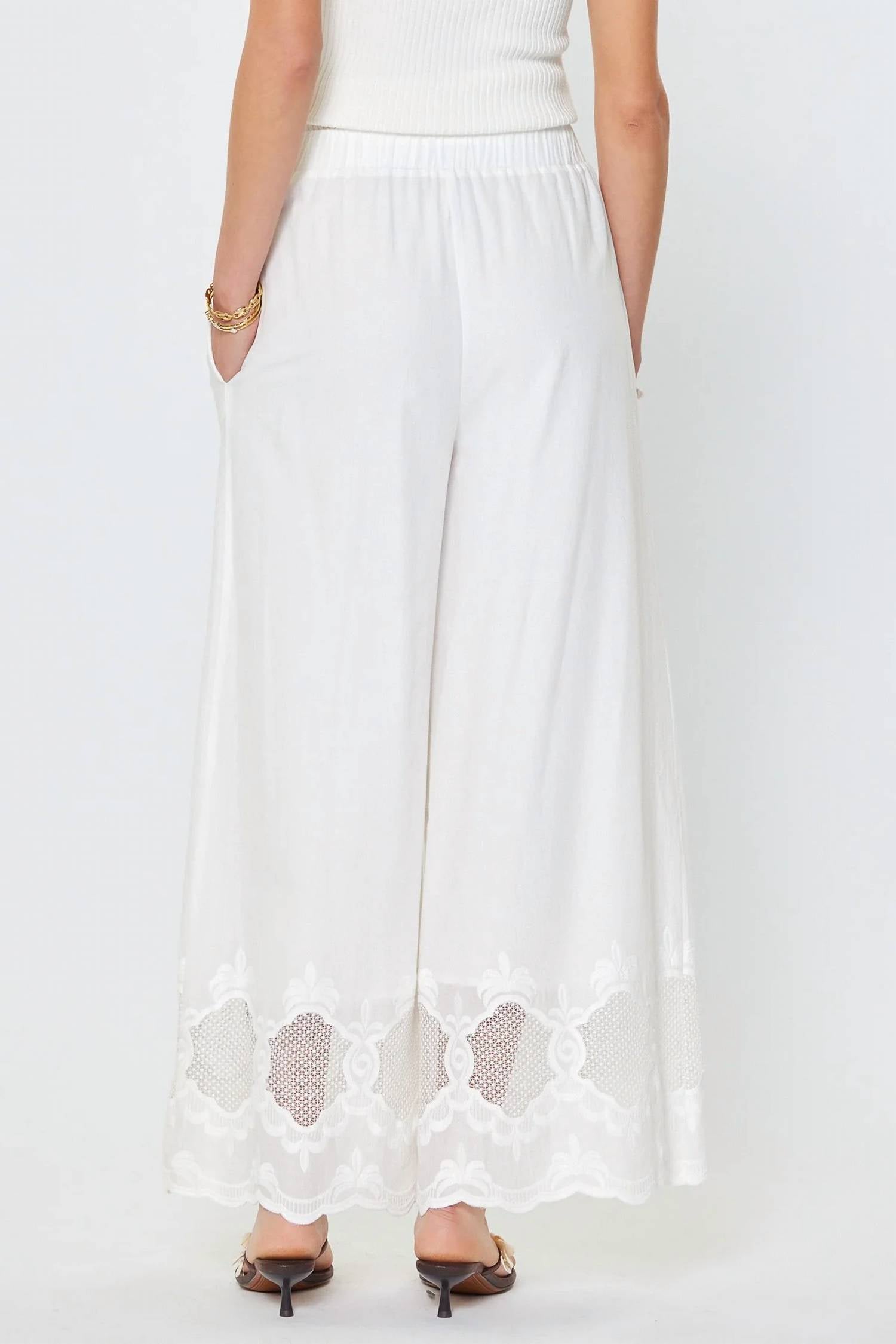 Current Air - Layla Embroidered Wide Leg Pants