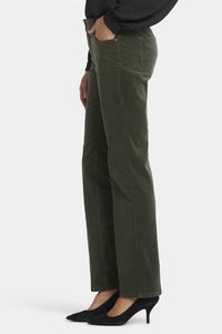 NYDJ Marilyn Straight Pants in vine leaf - women's pants - detail view