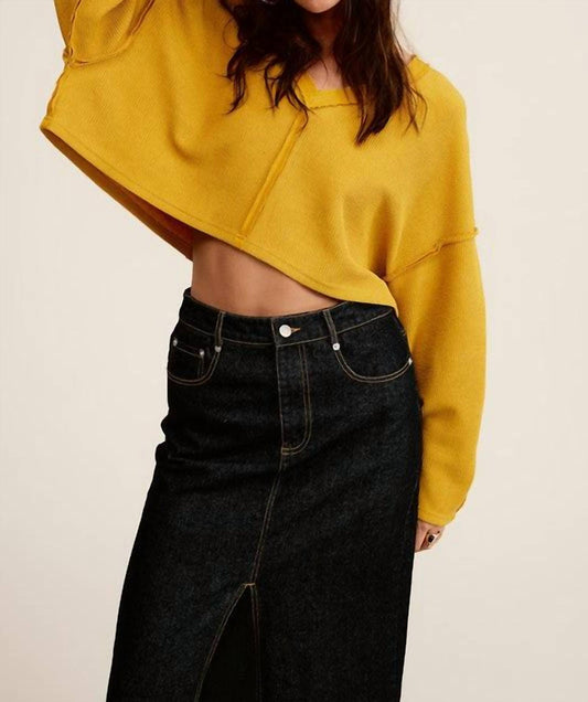 Mimosa - Long Sleeve Loose Crop Top