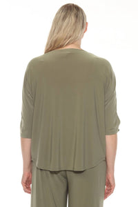 Joseph Ribkoff - Boat Neck Slit Sleeve Top