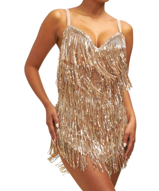Luxxel - Sequin Fringe Mini Dress