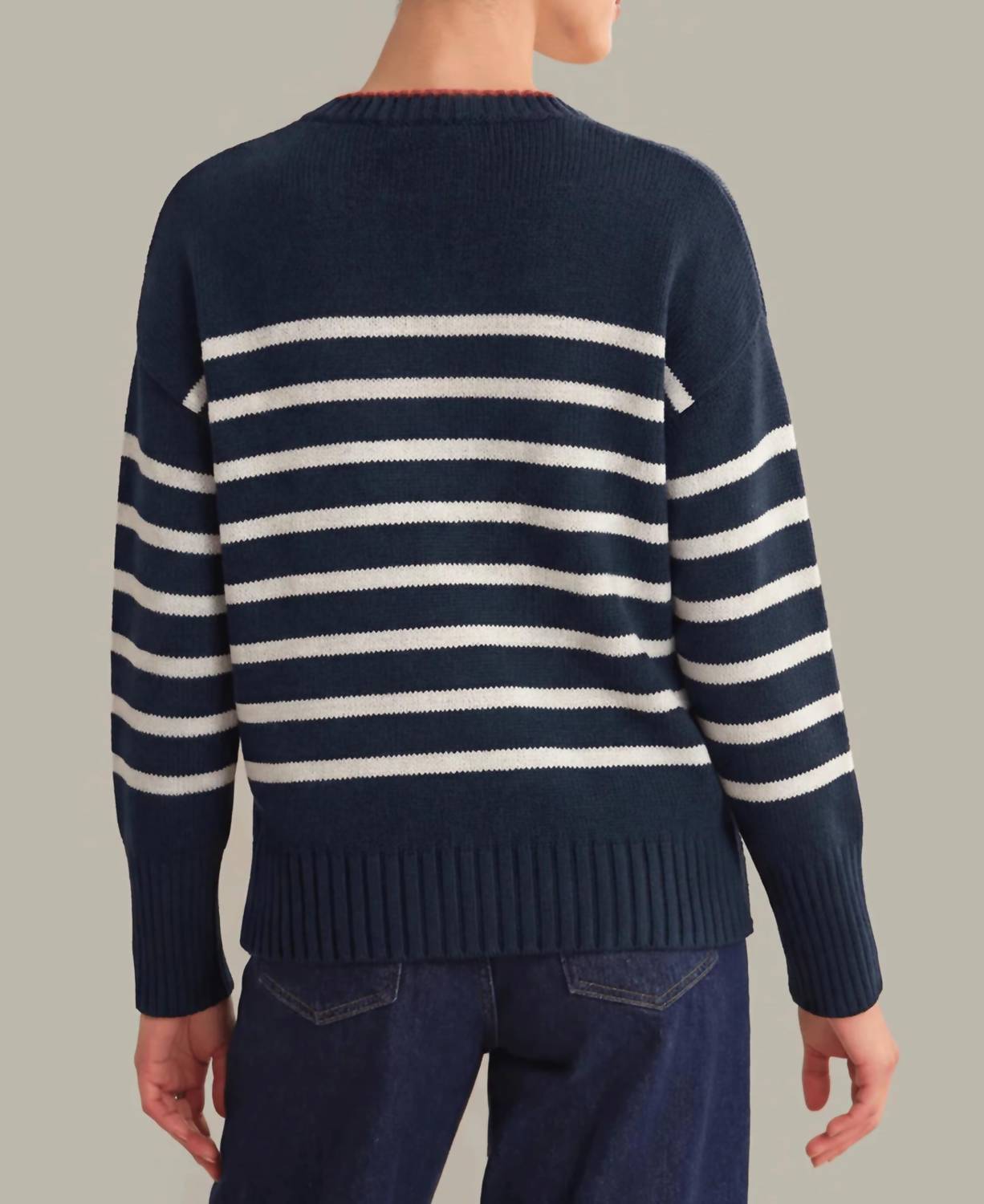 525 America - Hazel Striped Crew Neck Pullover