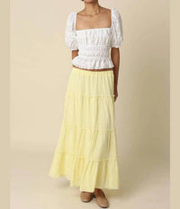 Olivaceous - Brooke Tiered Maxi Skirt