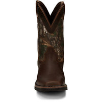 Justin Men's Trekker Waterproof Western Work Boots - Medium in camo brown - men's boots - detail view