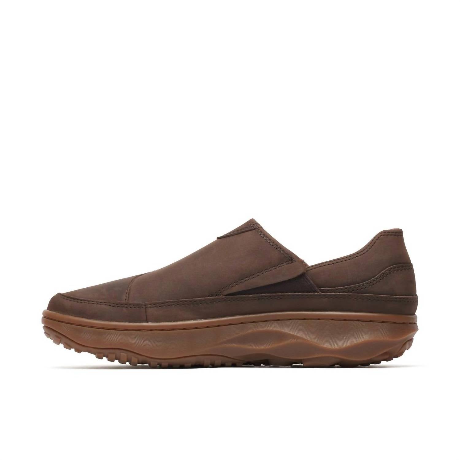 MERRELL Men's Silvo Moc Shoe in coffee - men's loafer - detail view