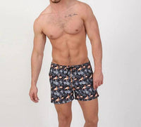 Eight X - Flamingo and Palm Print Swim Trunks