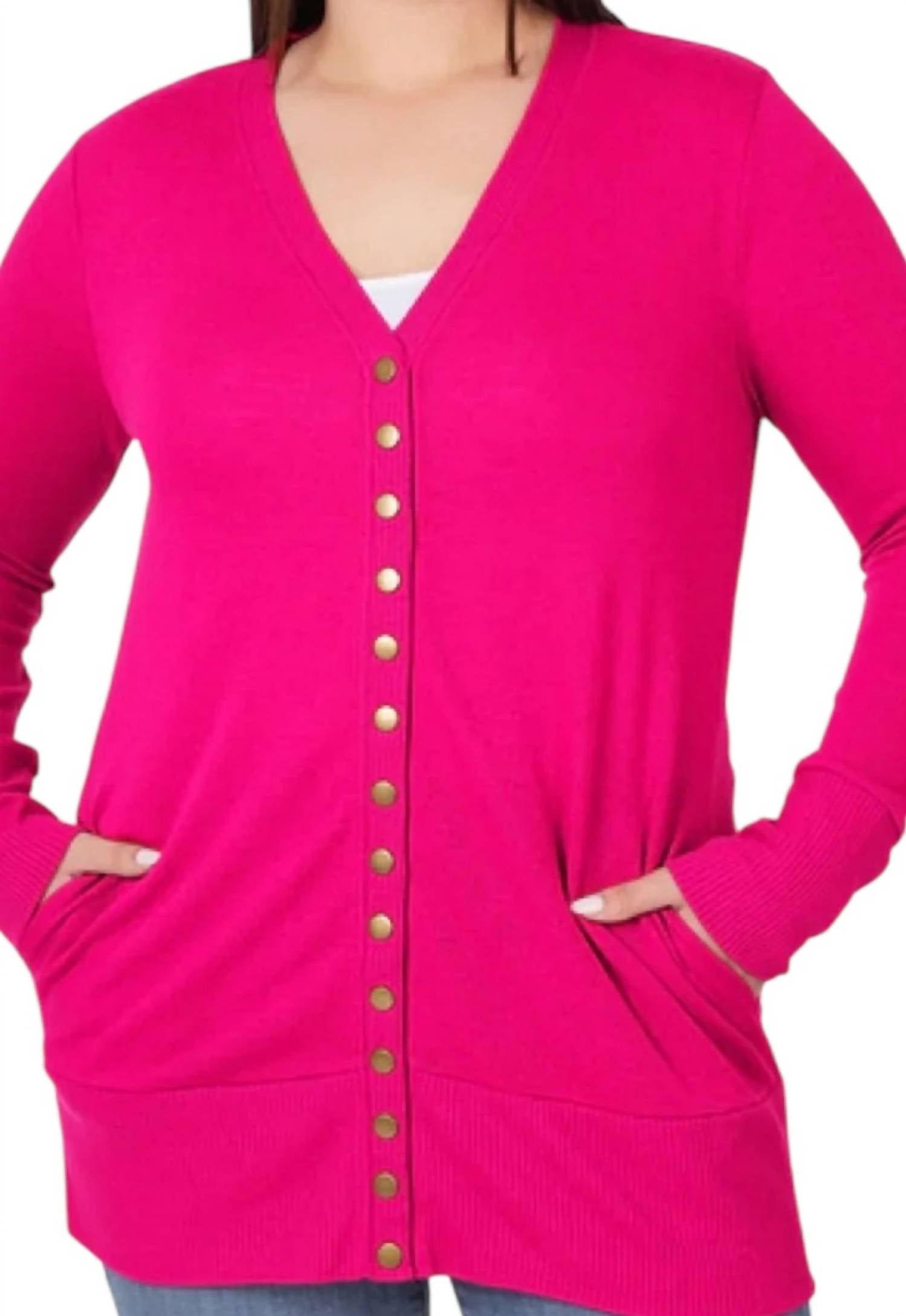 Vanilla Monkey - Snap Button Cardigan - Plus