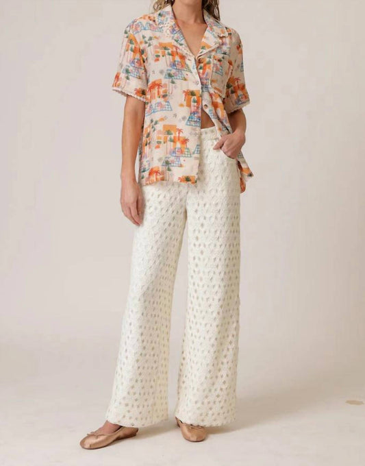 Line And Dot - Bowen Crochet High Waisted Pants