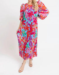 Karlie - Big Floral Pleat Dress