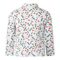 Rachel Riley Boys Abc Polo in white multi - kids' shirt - alternate view