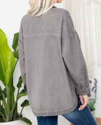 Zia Apparel - Mineral Washed Denim Shacket - Plus