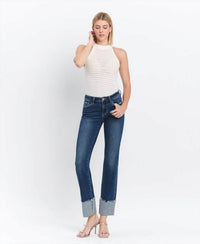 Lovervet - Overheard Mid Rise Cuffed Slim Straight Jeans