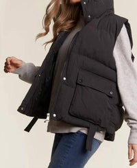 Adora - Front Zip Up Puffed Utility Vest