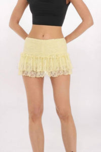 Lucy In The Sky - Lace Ruffle Mini Skort
