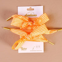 The Darling Effect Gingham Shoe Laces in orange - women's item
