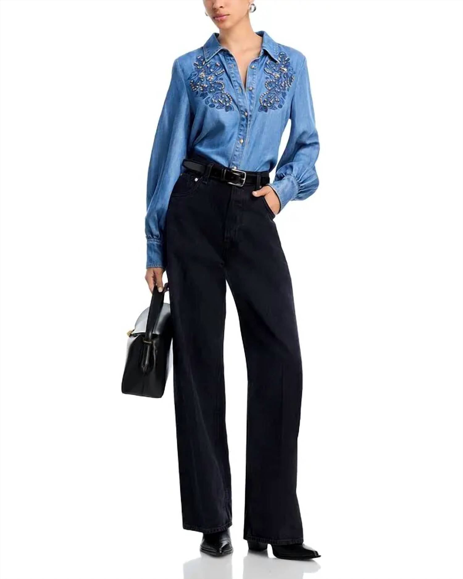 Cinq A Sept - Juliette Rhinestone-Embellished Embroidered Top