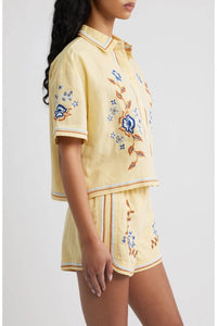 Cleobella - Wynona Floral Embroidered Cotton & Linen Top