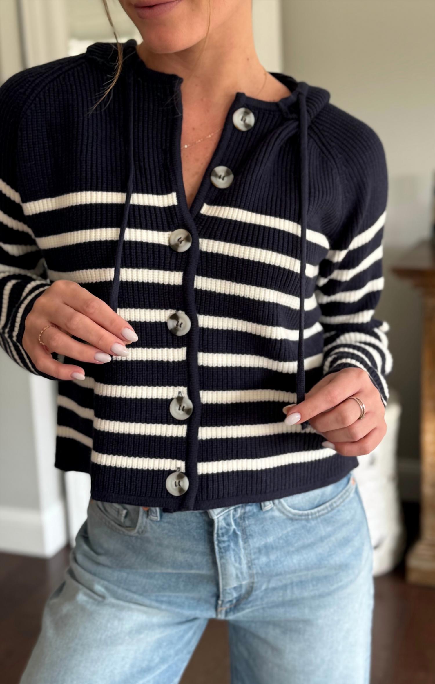 Central Park West - Maple Striped Dickey Sweater Jacket